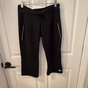 Adidas Women's Size M Active Capri Workout Fitness Lounge‎ Black Pants